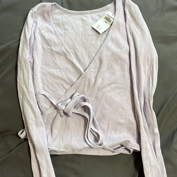 Tie-Hem Wrap-Front Top - Picture 4 of 5